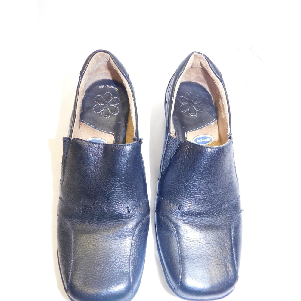 Dr. Scholls Katie Loafers 8 Black Leather Slip On Comfort Wedge Professional